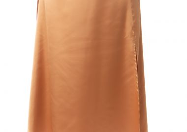 Maxi σατέν φούστα -Θeros Εllinikon- σε nude χρώμα | Premium Collection -  - 